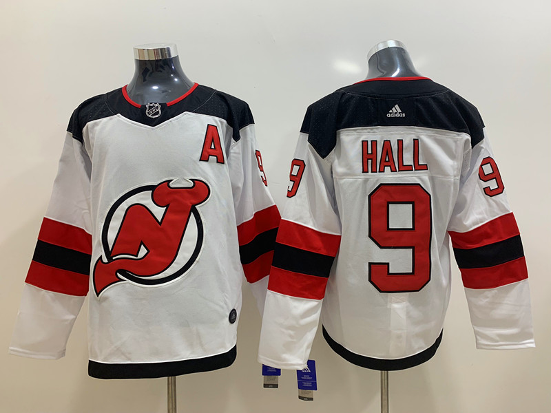 Men's New Jersey Devils Taylor Hall #9 White Jersey